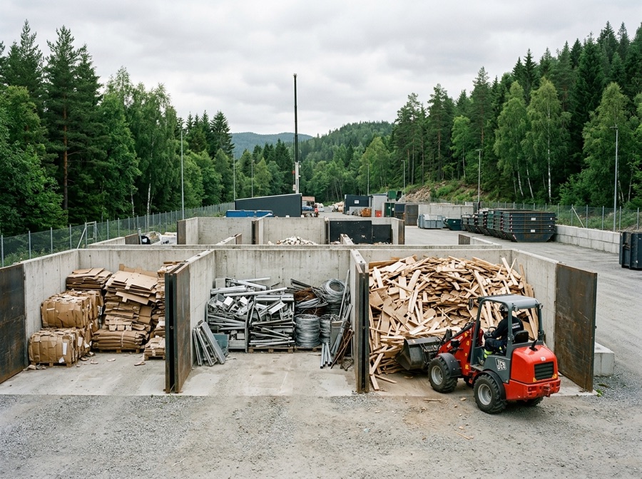 Sortert avfall til gjenvinning ved sertifisert mottak